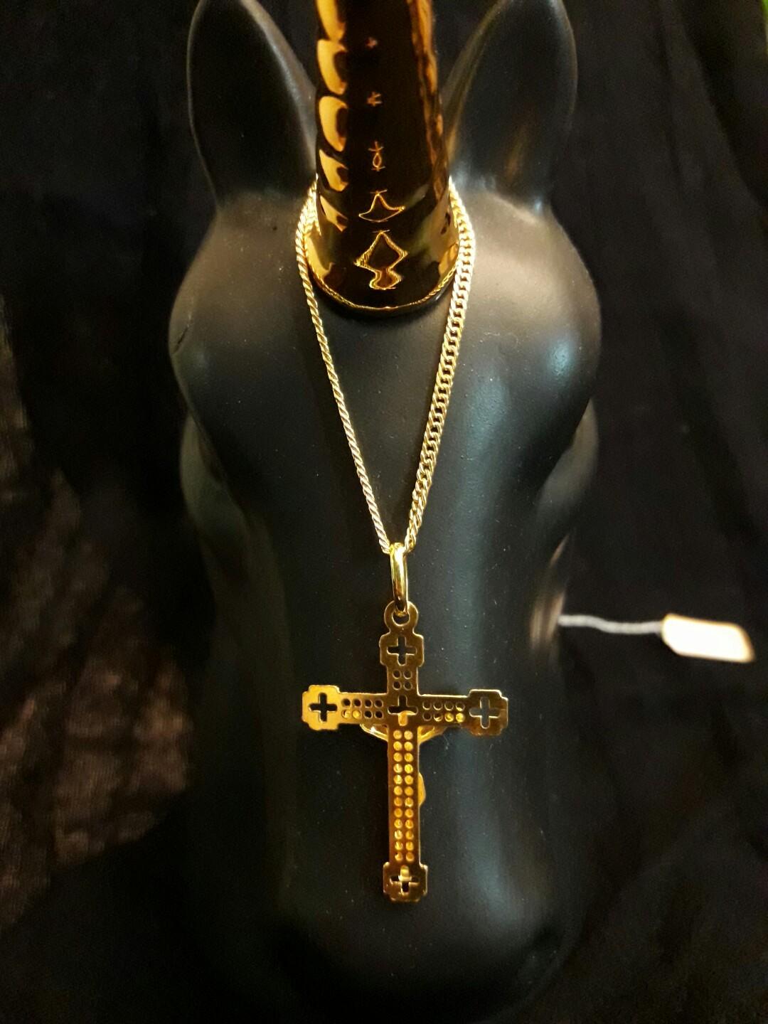 21k gold cross deals pendant