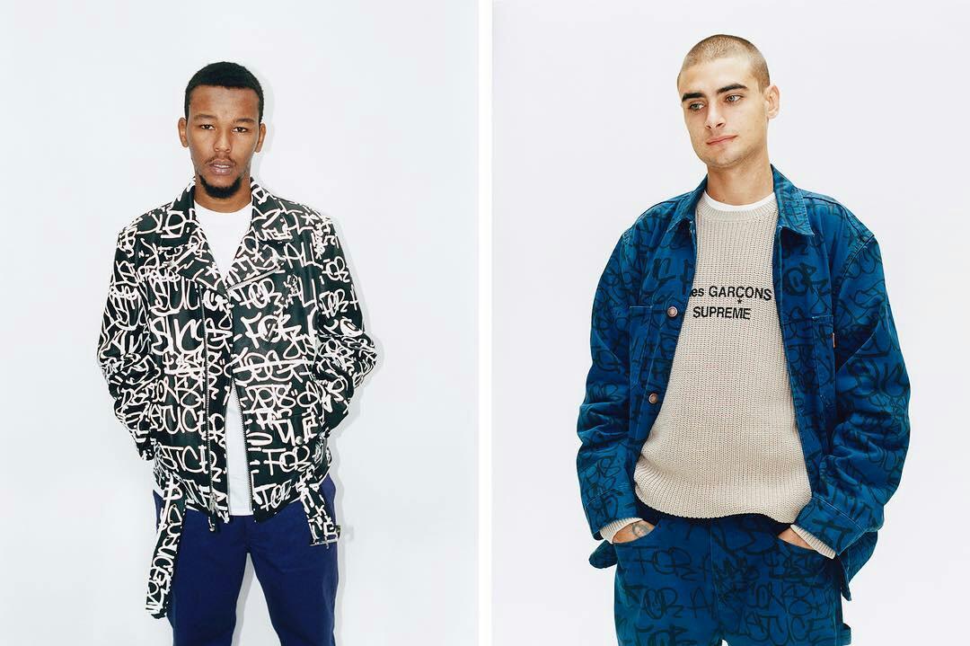 Supreme cdg leather jacket online