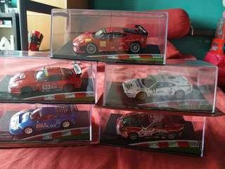 Set of 5 Ferrari diecast racing car models
