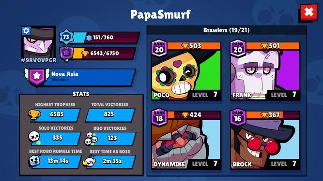 6500 Trophies Brawl Stars Account Video Gaming Gaming Accessories Game Gift Cards Accounts On Carousell - world record trophies brawl stars