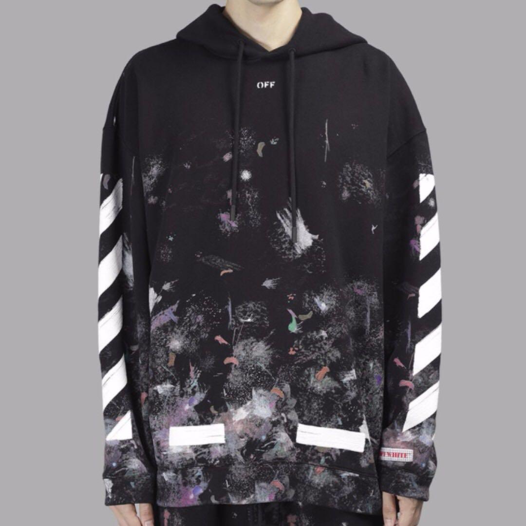 off white hoodie galaxy brushed