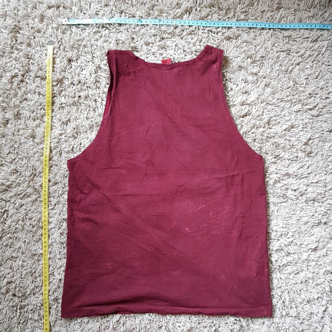 Assorted Singlets (Category: Tshirts & Polo Shirts) located in Singapore. Submitted by grabquick (Listing ID 190102874, Image 3). Description: Selling some singlets purchased from my trips to Thailand! Buy 1 for $8. Growing your wardrobe? Buy 2 at $15. Buy 3 at $22. Buy 4 at $28! All worn only once. Feels like a Male S. Adidas is slightly wider. -----SOLD OUT----- Nike (Red) Chest: 46cm Length: 65cm Condition: 8/10 Rinjani (Black) Chest: 46cm Len