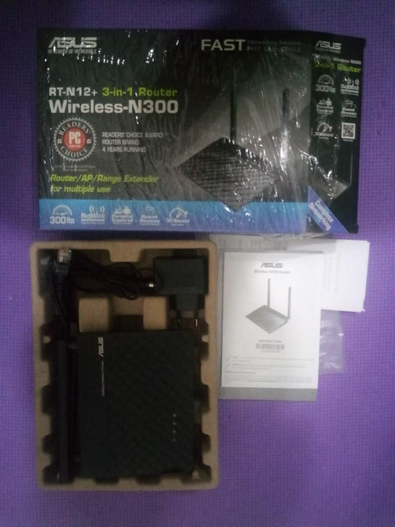 Asus Rt N12 N300 3 In 1 Wireless Router Bib Electronics Computer Parts Accessories On Carousell