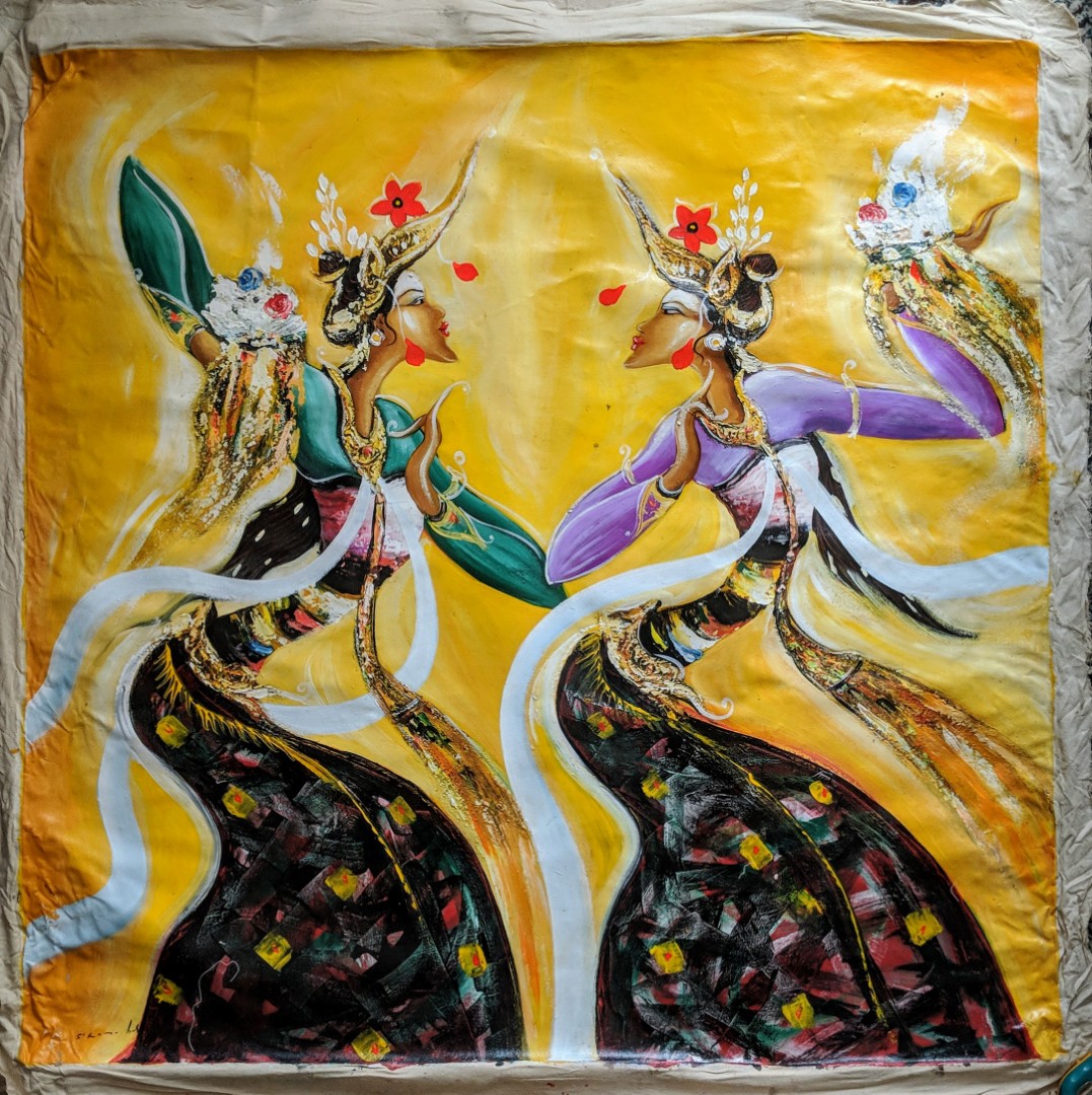 Balinese Dancers Oil Painting On Canvas Design Craft Art