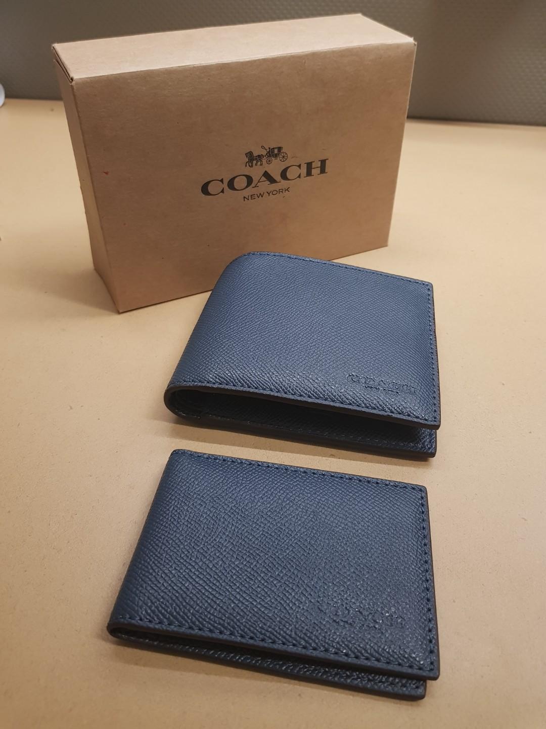 coach wallet men blue