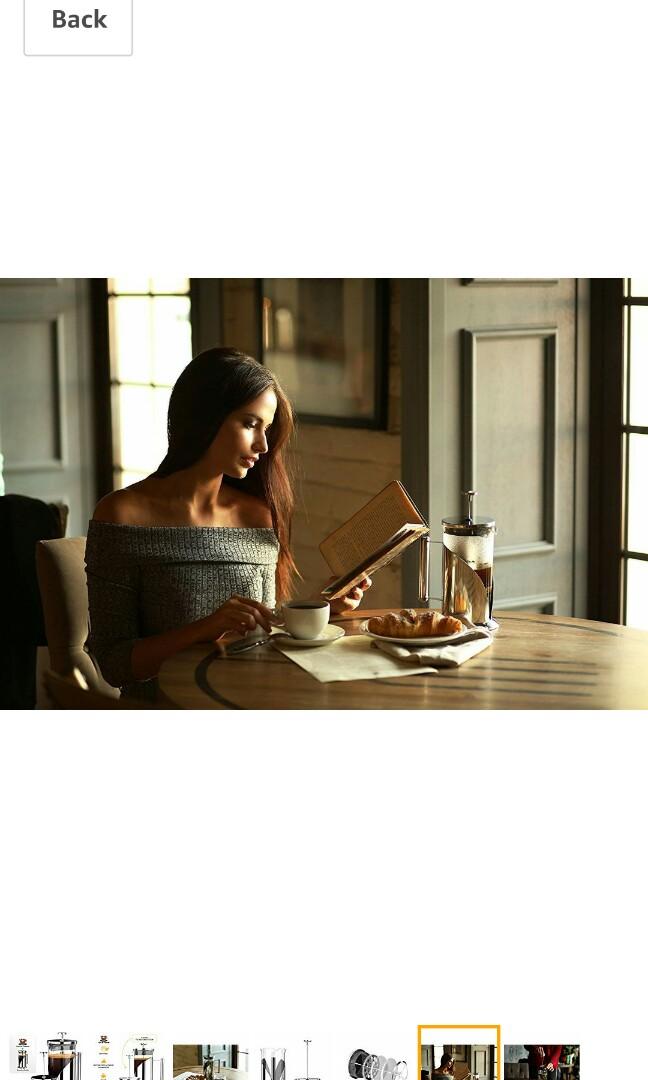 Cafe Du Chateau 34oz French Press Coffee Maker, 4 Level Filtration