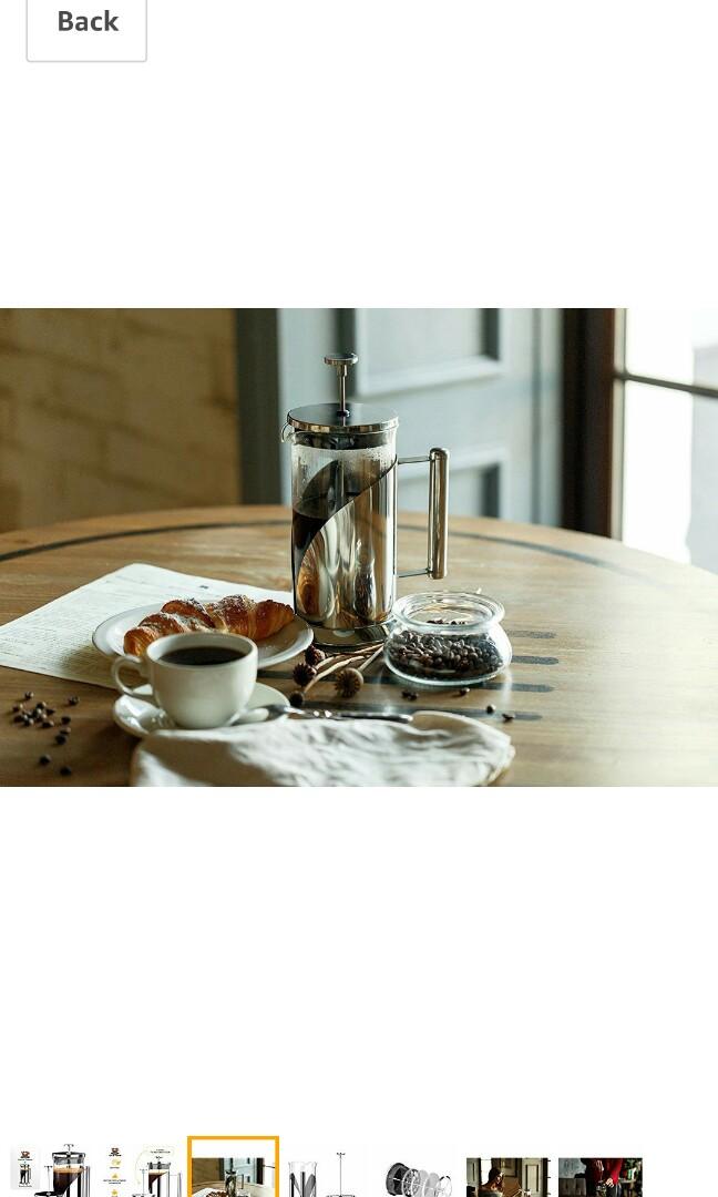 Cafe Du Chateau 34oz French Press Coffee Maker, 4 Level Filtration