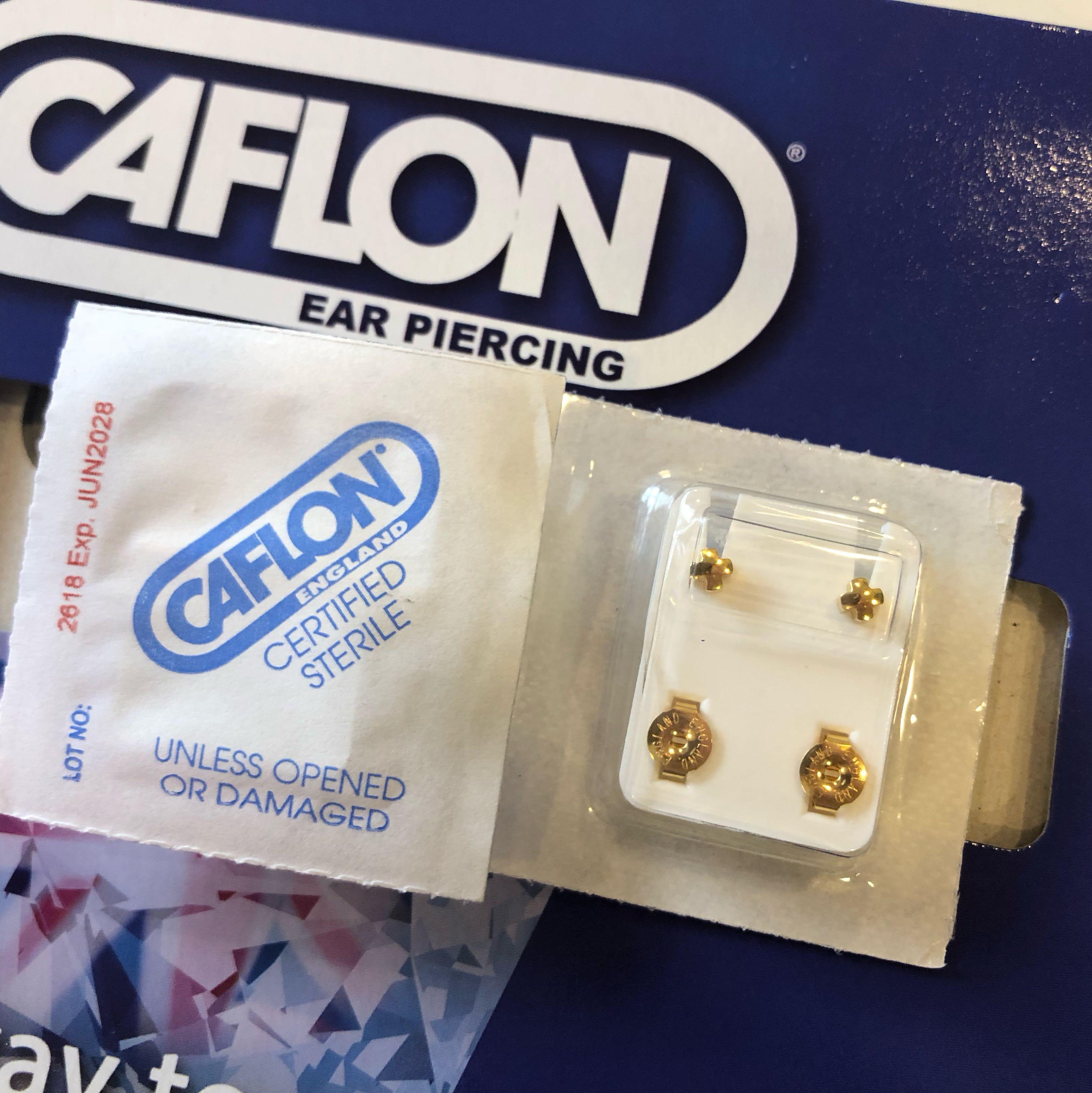 Caflon Sterile Gold Baby Earrings Ear Piercing Studs Diamond Shapes Women s Fashion Jewelry Organizers Rings on Carousell