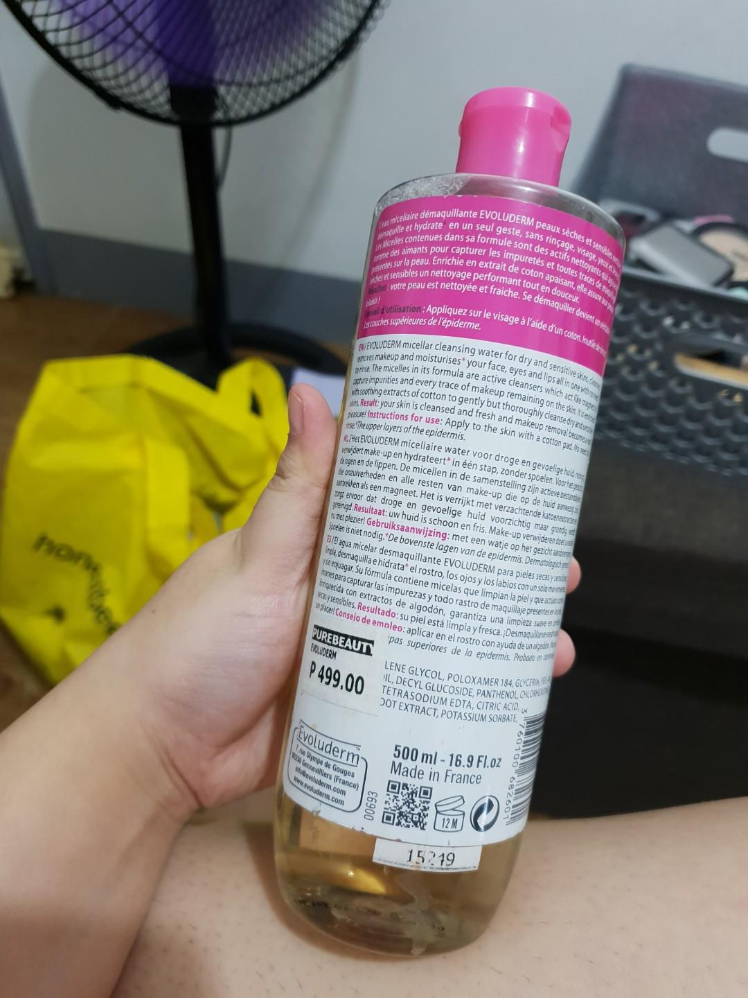 Evoluderm Micellar Water 500ml - 80% Full, Beauty & Personal Care, Face ...