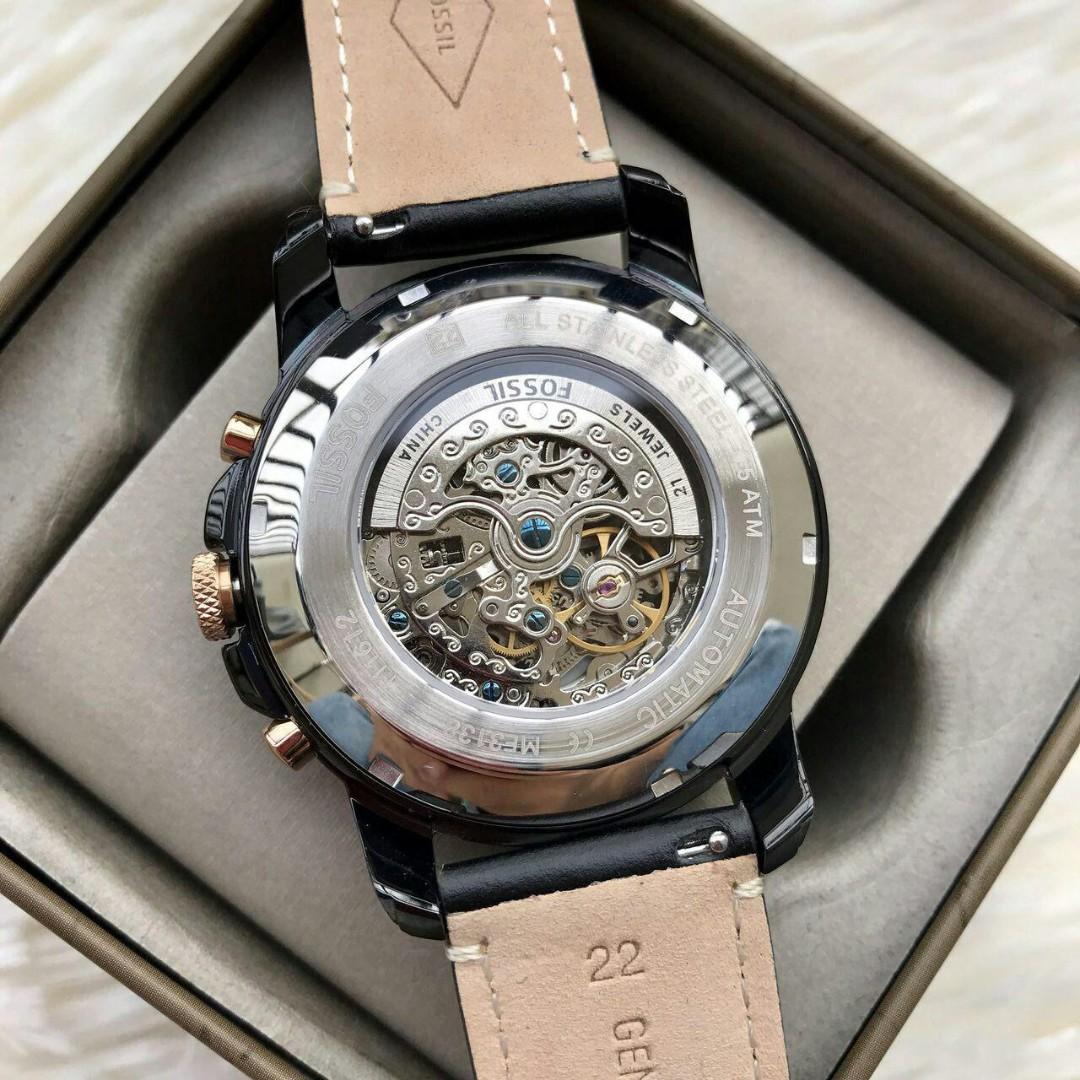 Fossil Original Grant Sport Automatic Black Leather Watch ME 3138