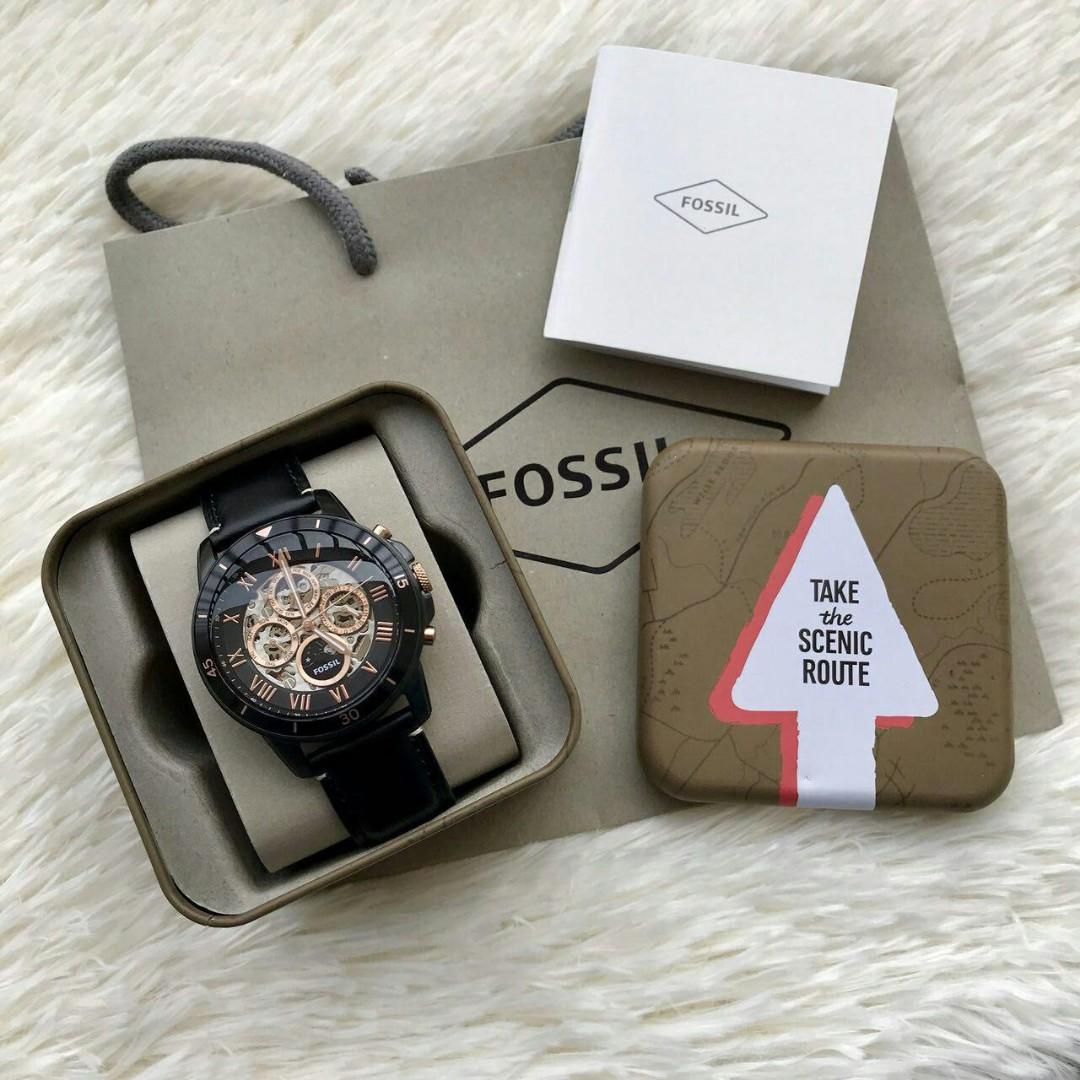 Fossil Original Grant Sport Automatic Black Leather Watch ME 3138