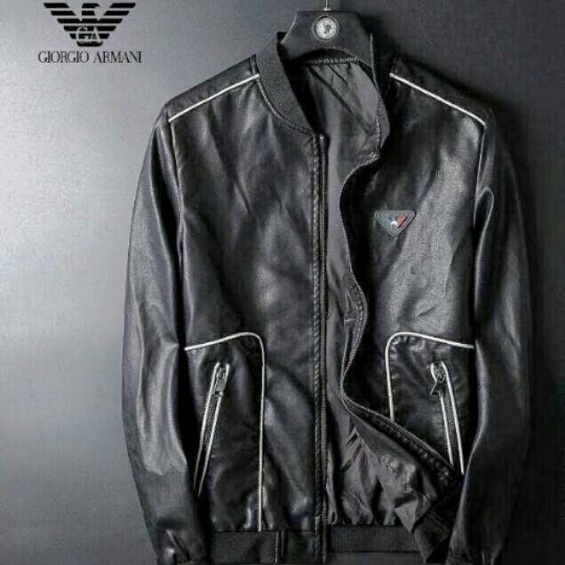 giorgio armani leather jacket mens