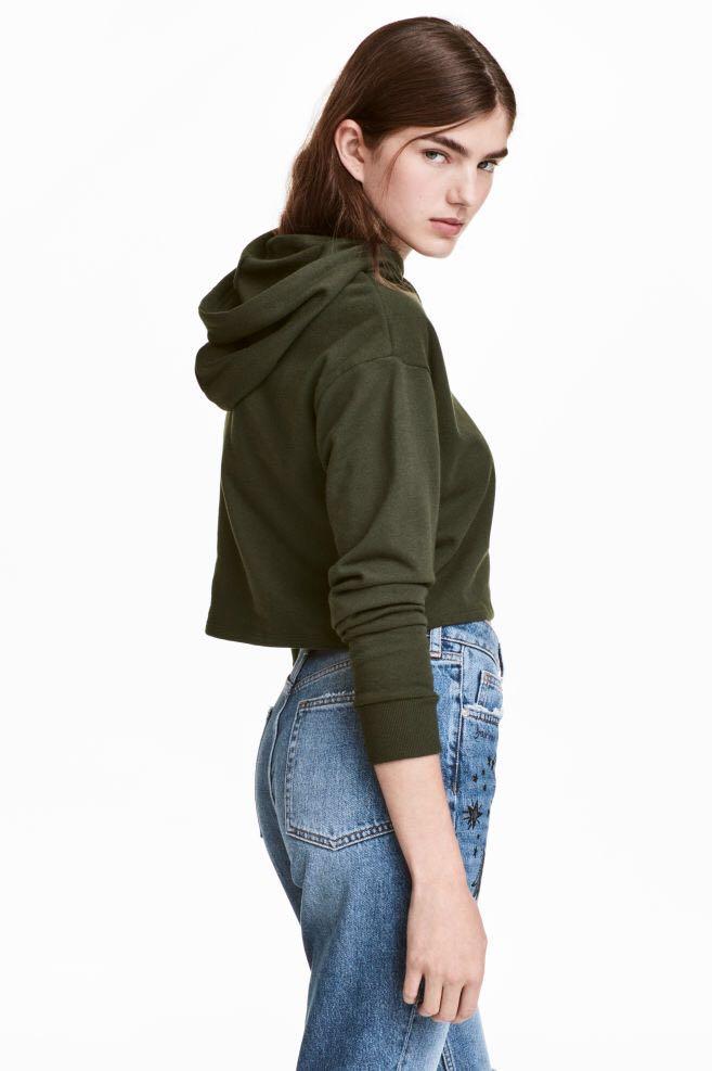 h&m olive green hoodie