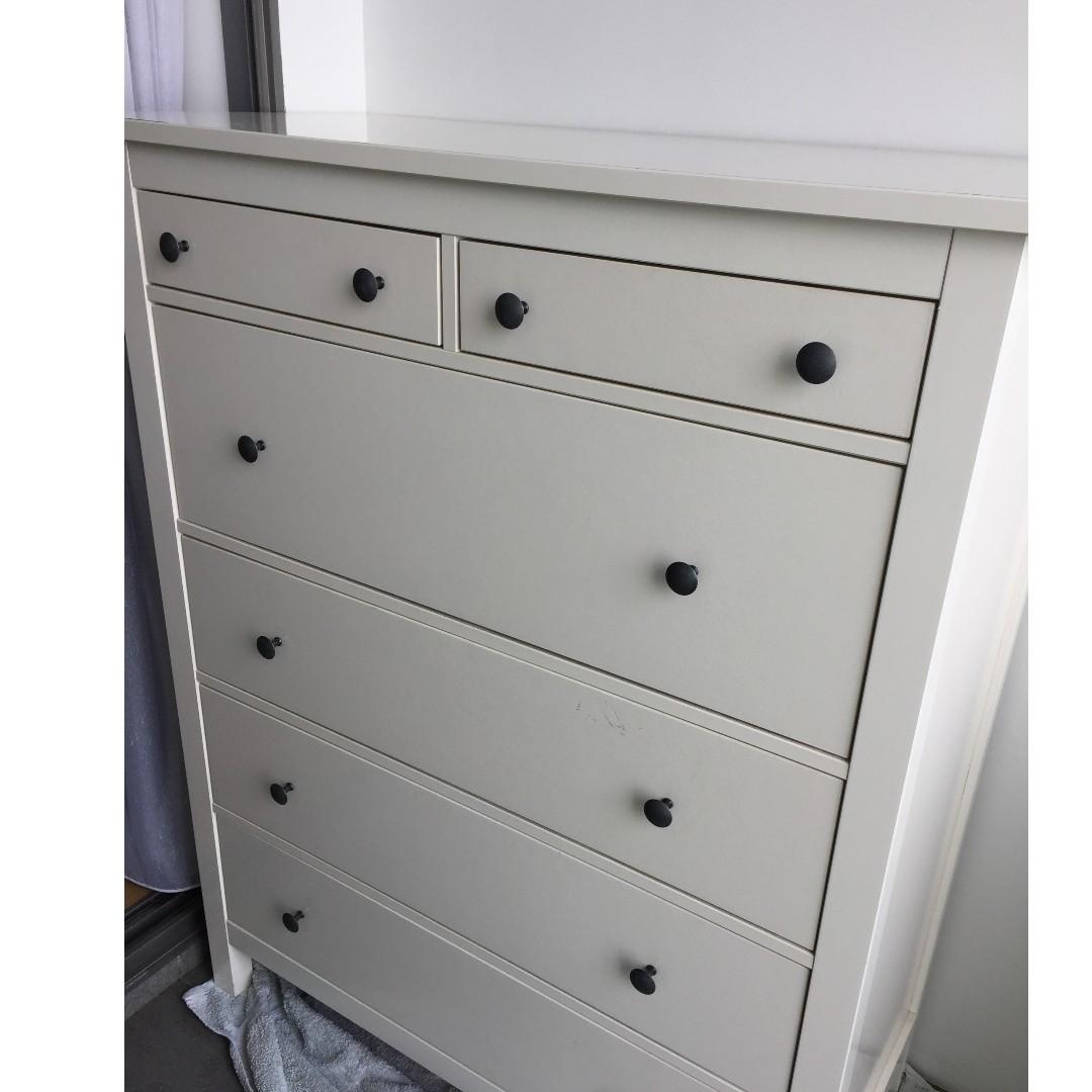 Ikea Hemnes White Tall Boy Furniture Shelves Drawers On Carousell