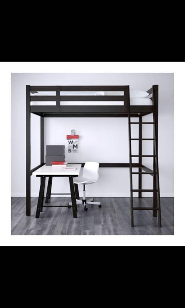 Ikea Wood Loft Bed Furniture Home Living Furniture Bed Frames Mattresses On Carousell