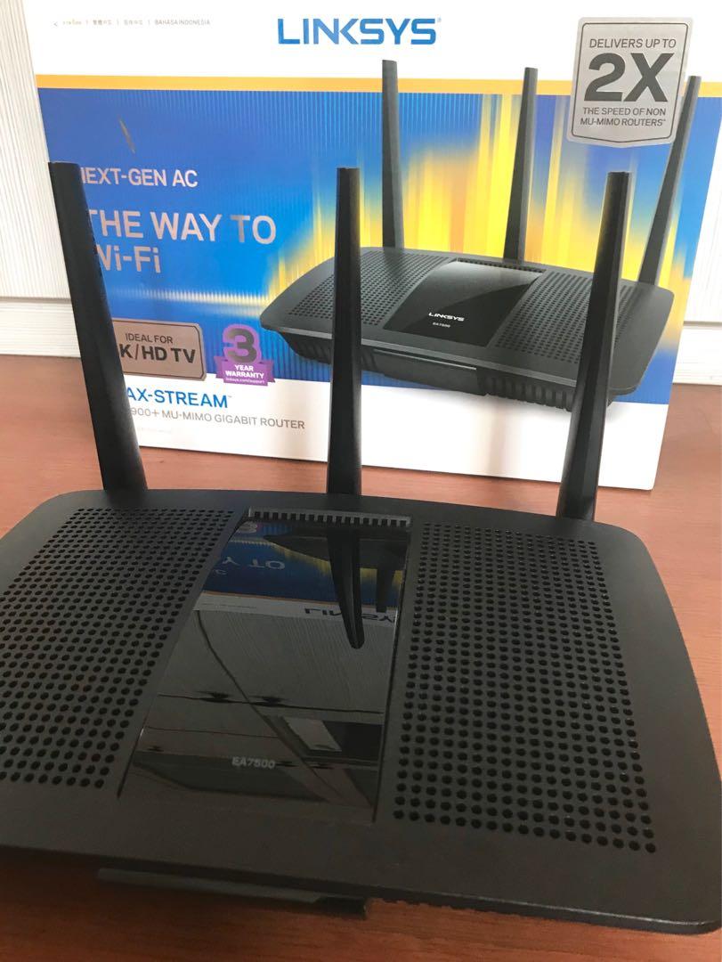 Linksys EA7500 Max-Stream AC-1900 MU-MIMO Gigabit Router, Computers ...