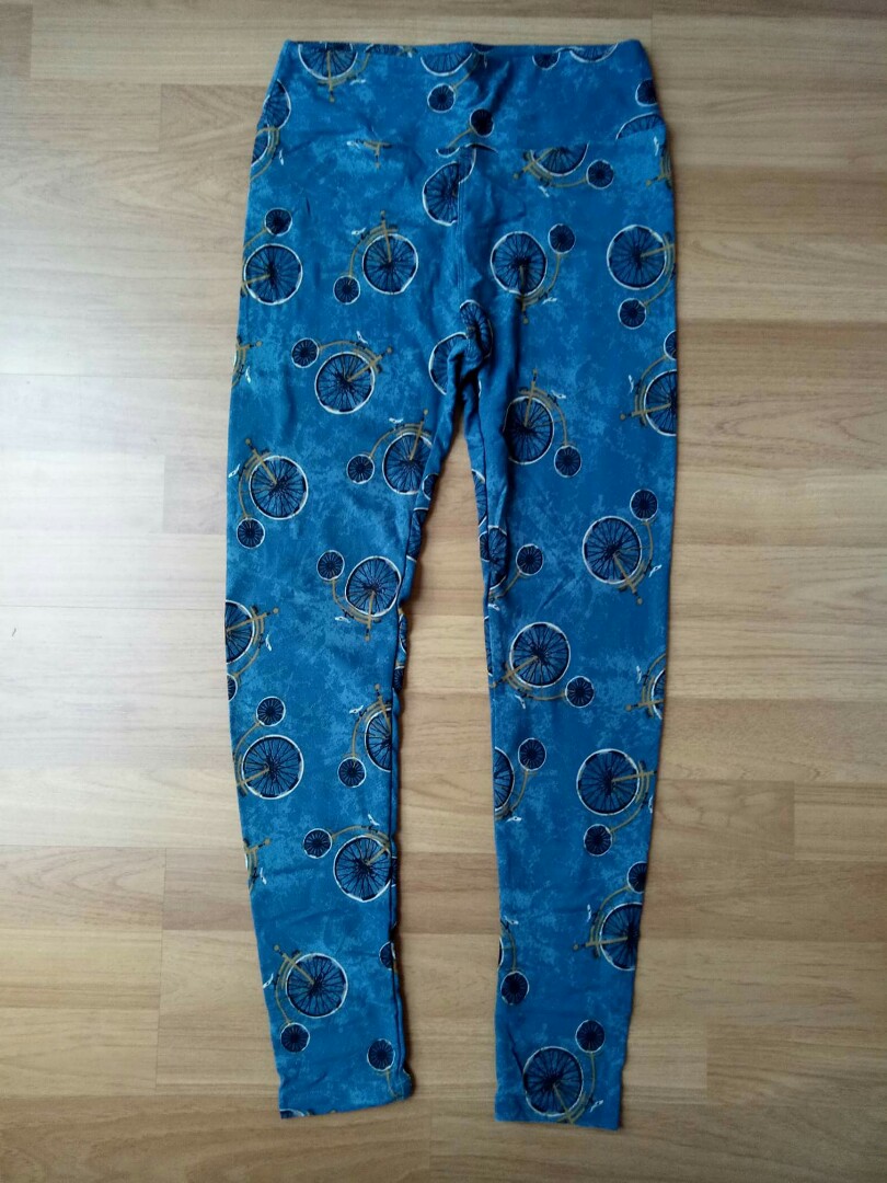 Lularoe US Brand Leggings, Size OS (One Size)- Green bicycle #3x100,  Women's Fashion, Bottoms, Other Bottoms on Carousell