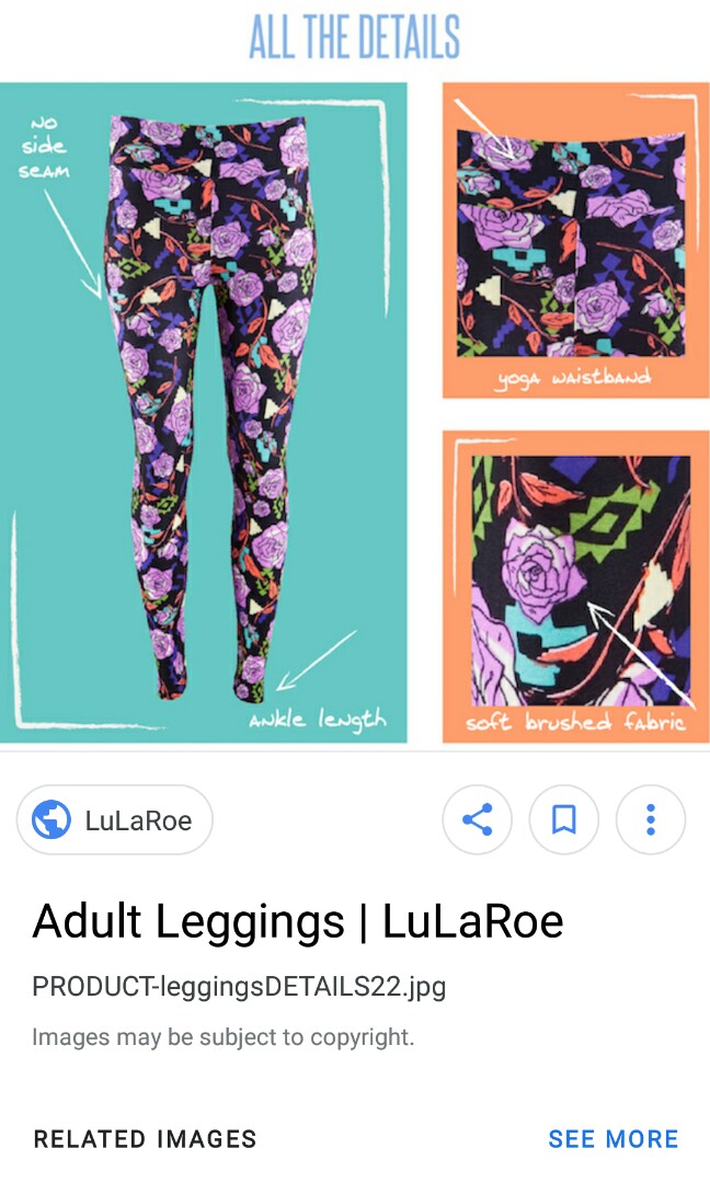 LuLaRoe leggings blue peach OS 2-10