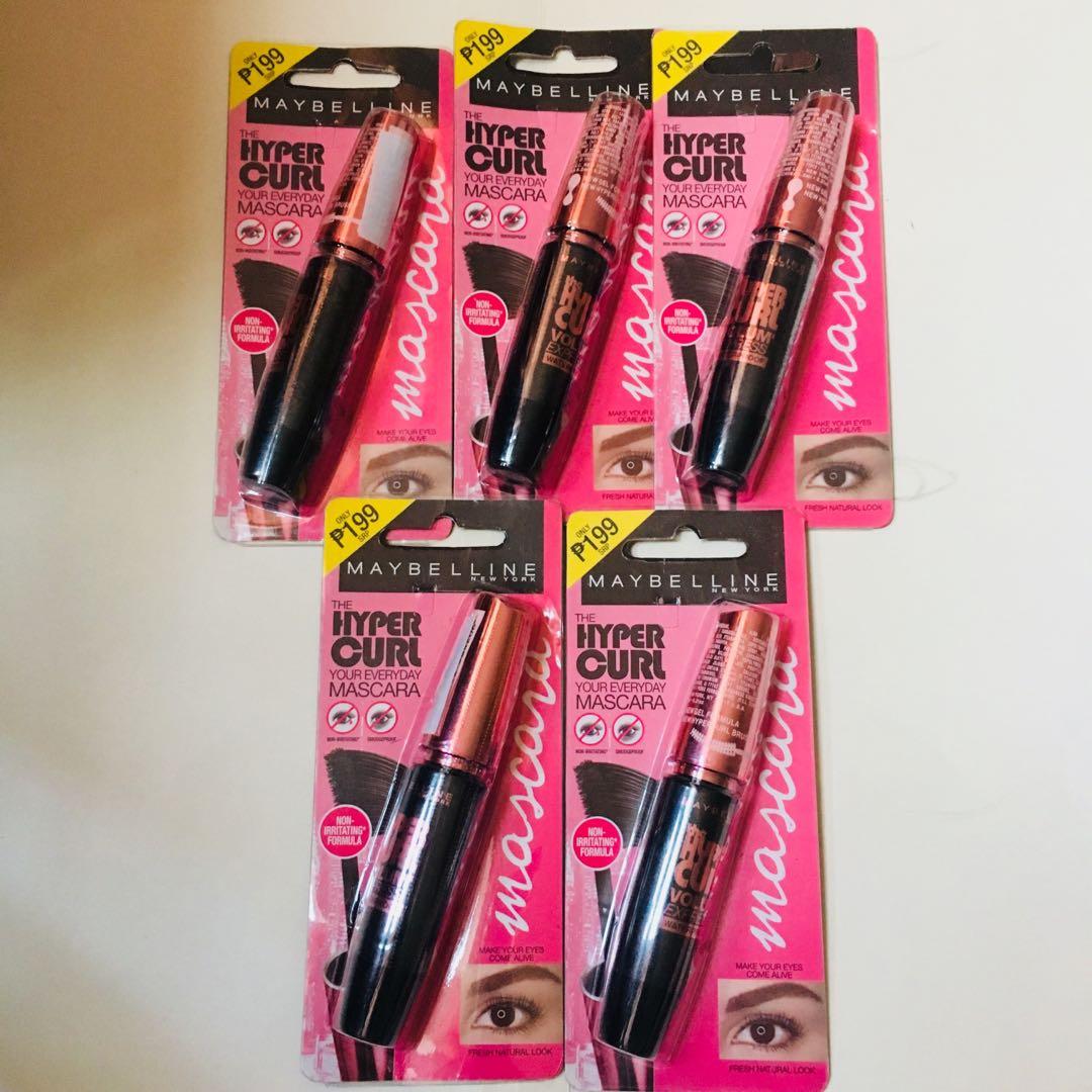 Maybelline Hypercurl Mascara (Category: Makeup) located in Pasig City. Submitted by mgb13 (Listing ID 190134671, Image 1). Description: Brand new and Sealed 💯 Authentic Price- 170.00 each.