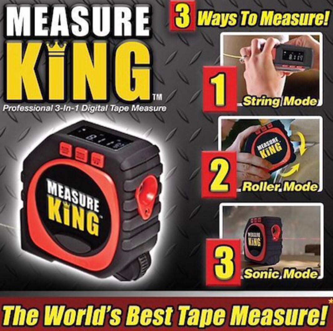 Measure King 3-in-1 Digital Tape Measure String Mode Sonic Mode Roller ...