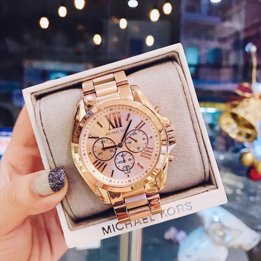 Michael Kors. Bradshaw Oversize Chronograph Rose Gold-tone Women's Watch -  MK5503, Women's Fashion, Watches & Accessories, Watches on Carousell
