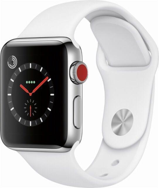 Negotiable Apple Watch Series 3 Gps Cellular 38mm Stainless Steel Case With Soft White Sport Band Bnib Electronics Others On Carousell