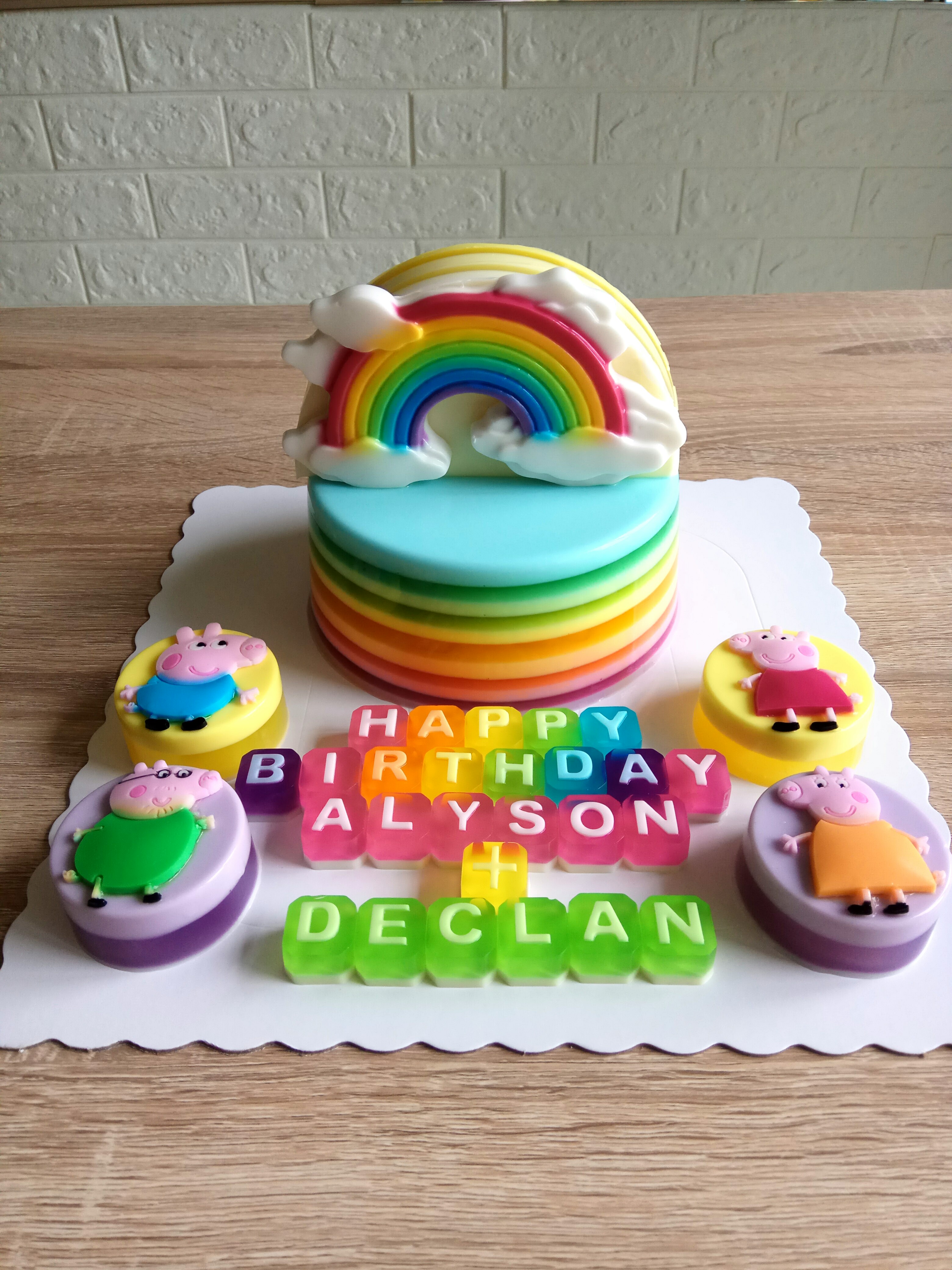 Peppa Pig Rainbow Agar Agar Jelly Cake Food Drinks Baked Goods