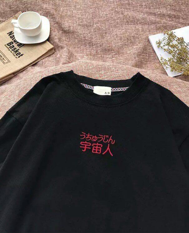 Personality Ulzzang Tee 宇宙人 Women S Fashion Tops Shirts On Carousell