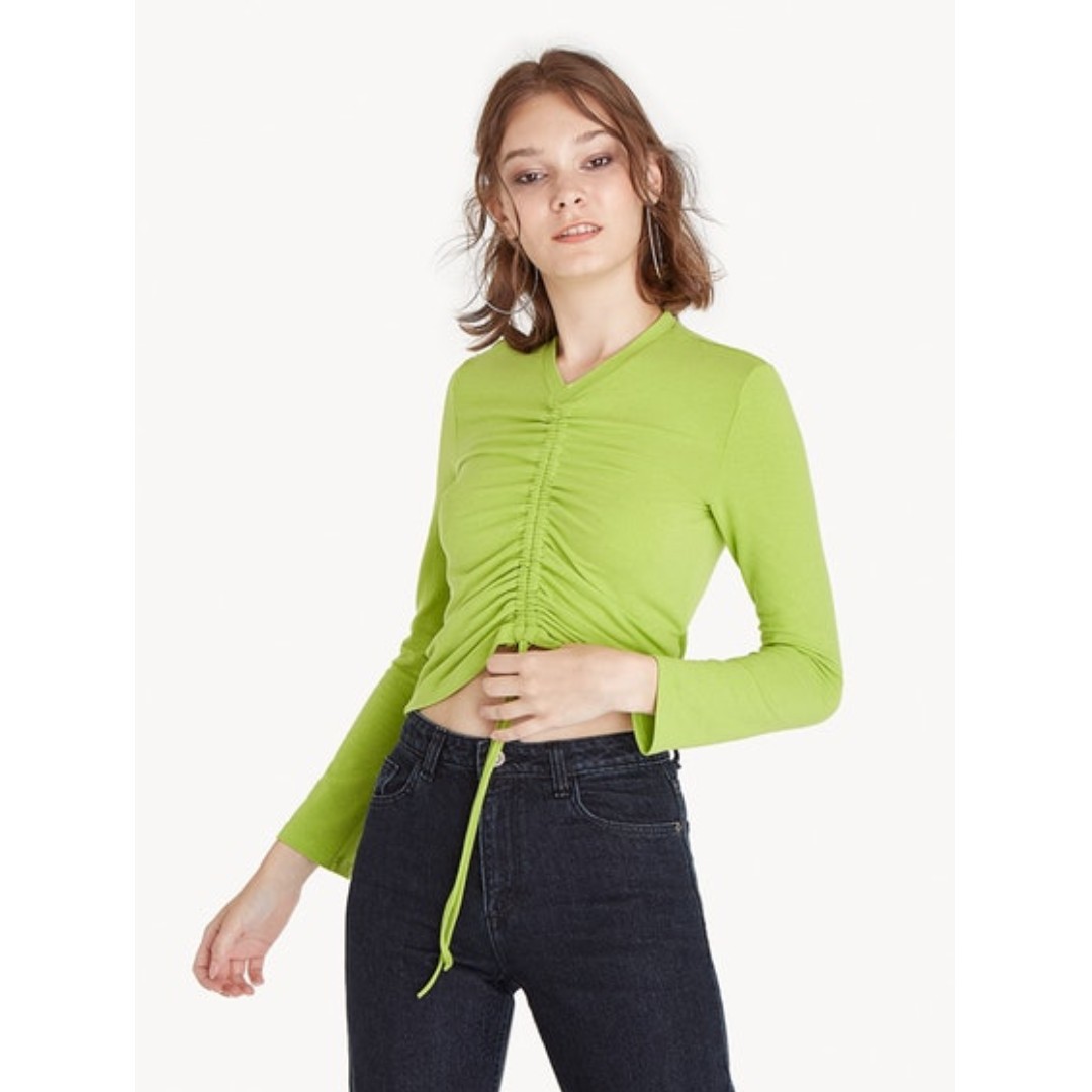 ruched neck blouse