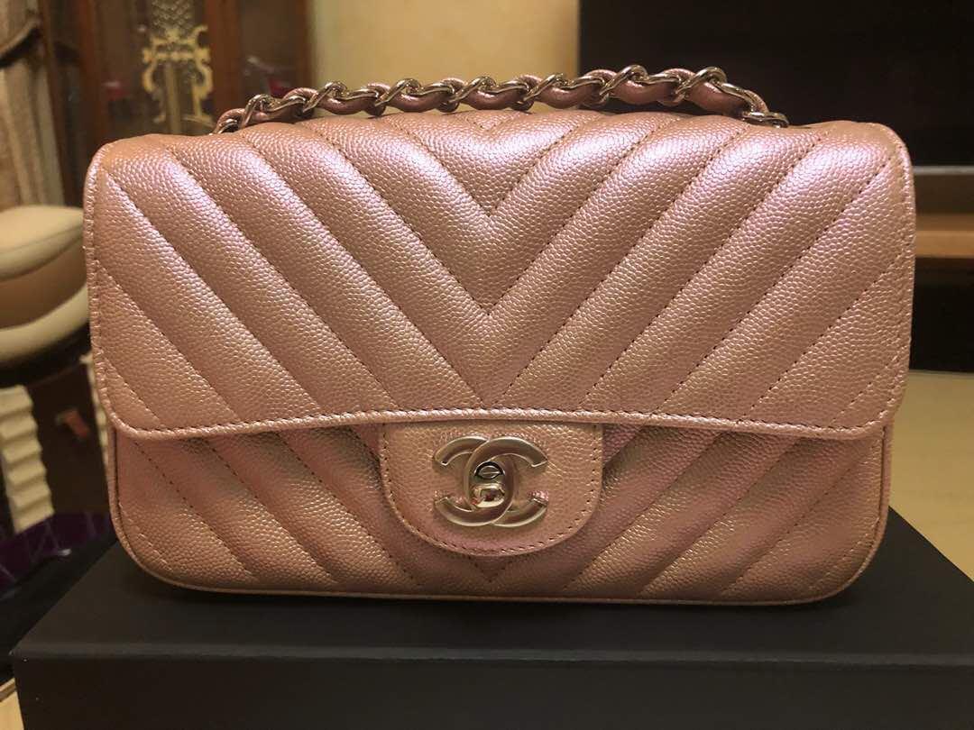 Chanel rose gold chevron online