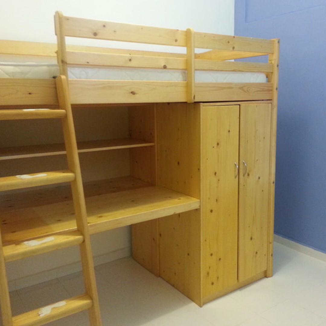Solid Pine Loft Bed Single Furniture Beds Mattresses On Carousell