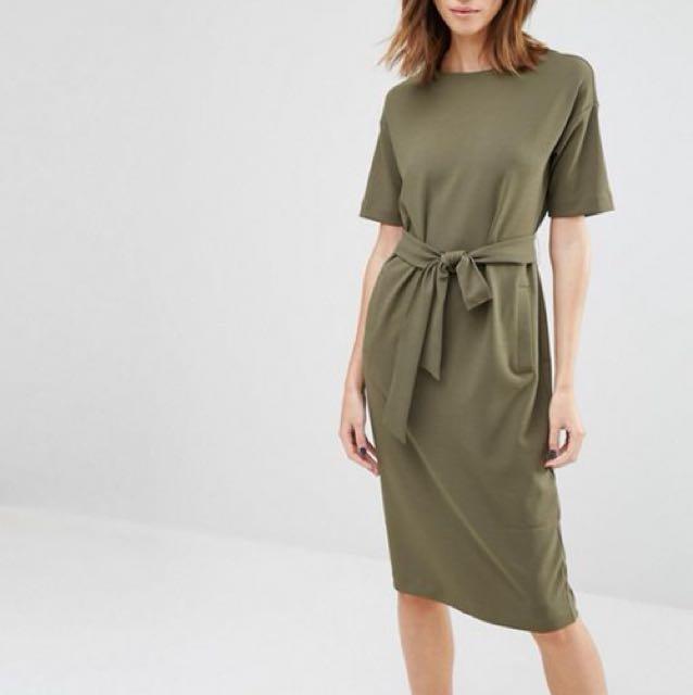 Warehouse sales khaki dress