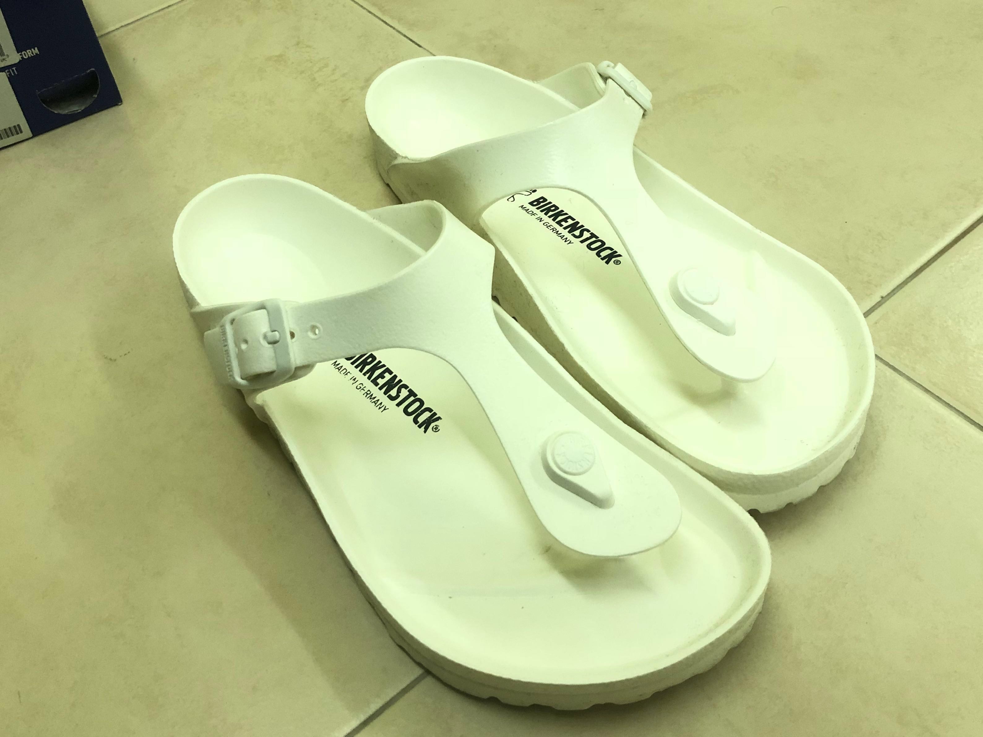 white foam birkenstocks