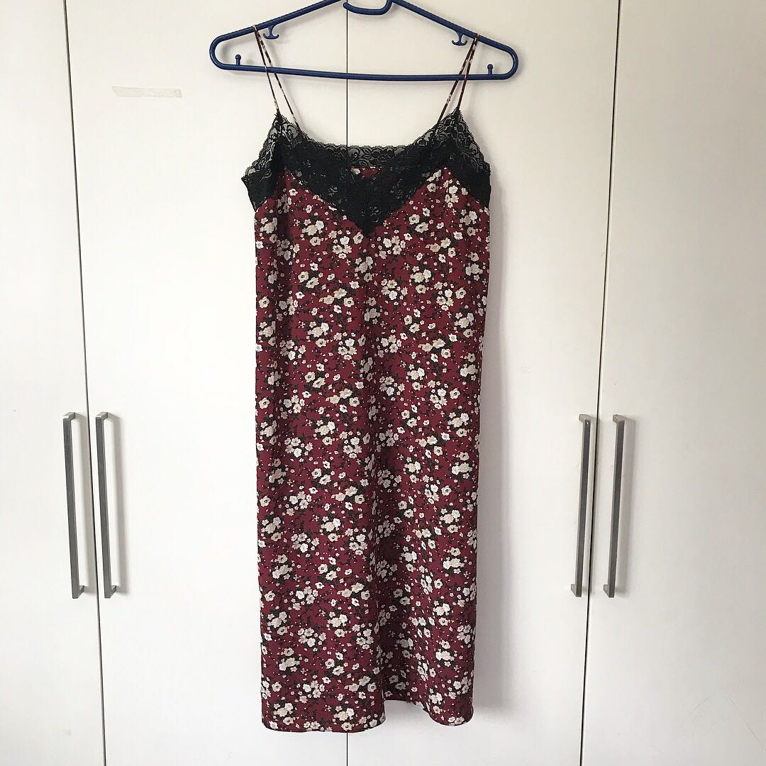 zara floral slip dress