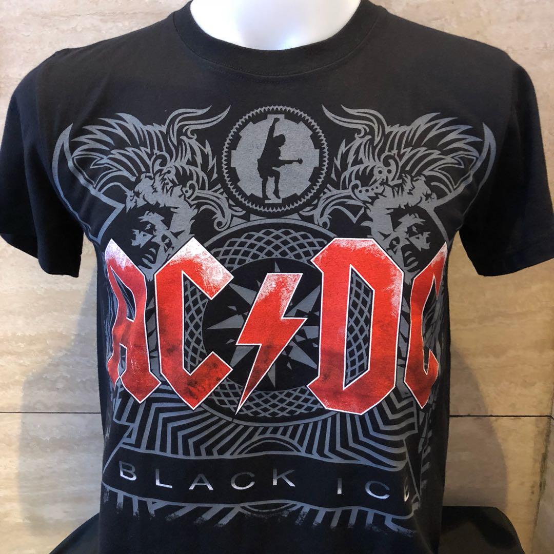 Acdc Black Ice Rock T Shirt Men S Fashion Clothes Tops On Carousell