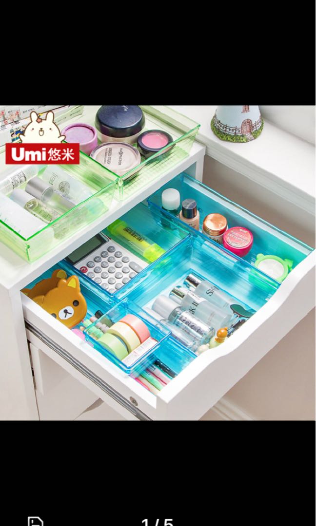 Acrylic Drawer Organizers In Turquoise Blue Furniture Home Decor