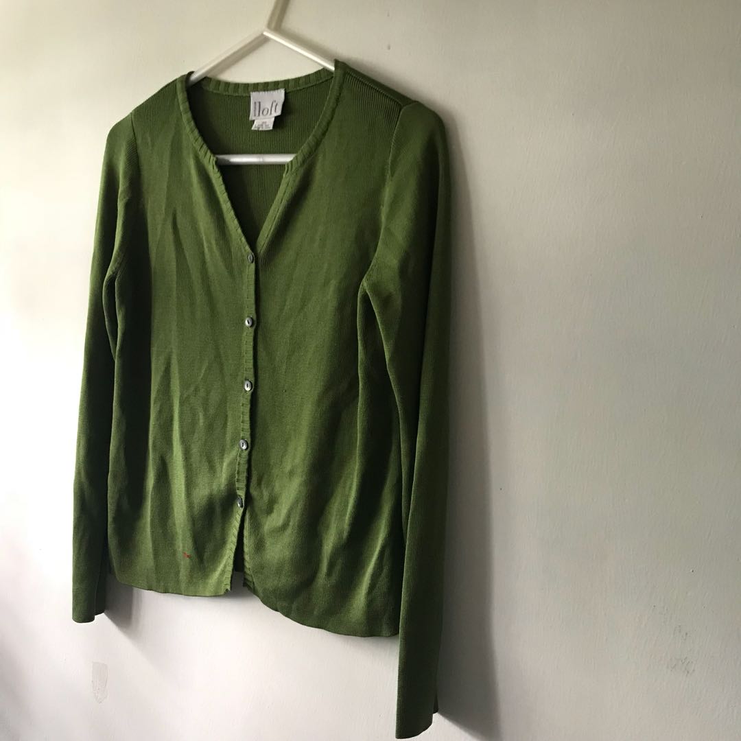 ann taylor green cardigan