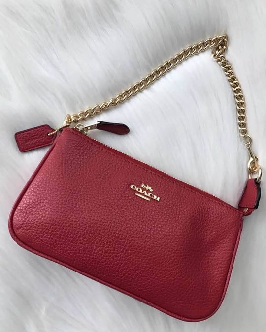 Authentic Coach F30258 Large 19 Pebble Leather Wristlet Women s