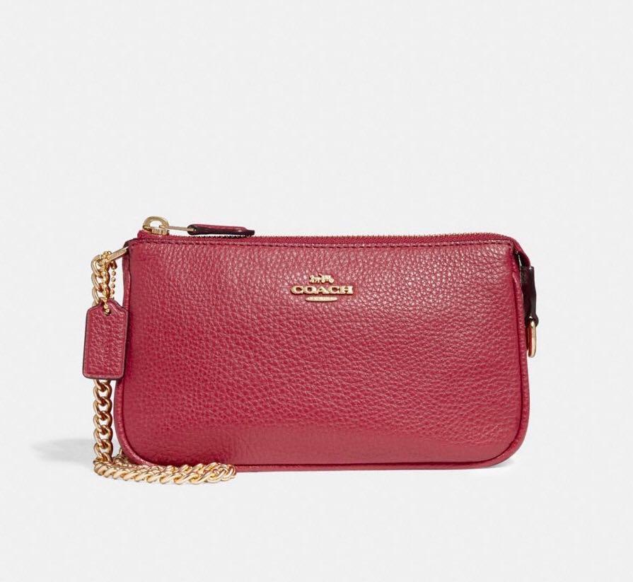 Authentic Coach F30258 Large 19 Pebble Leather Wristlet