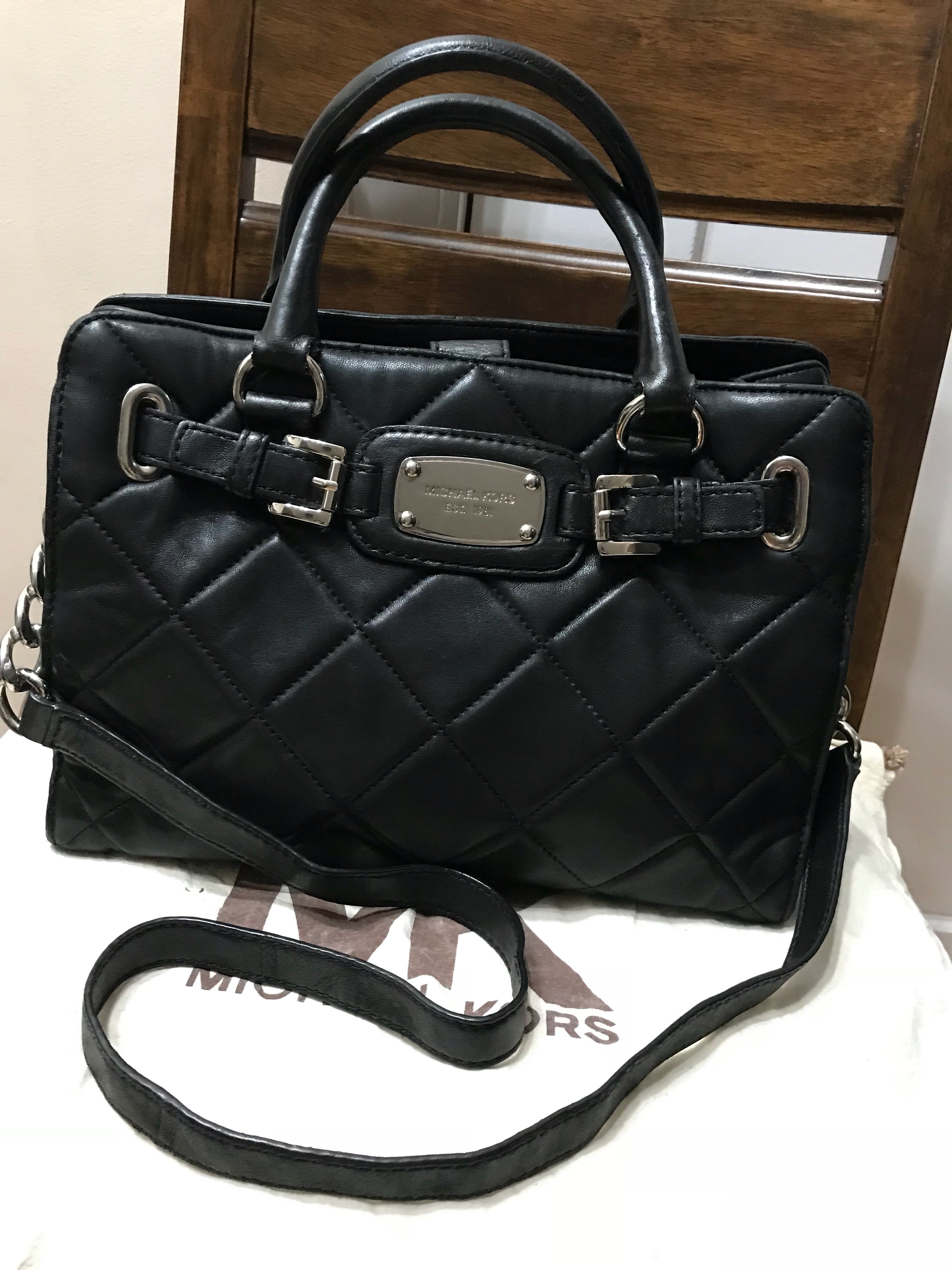Authentic Michael Kors Quilted Leather Hamilton East/West Satchel Bag,  Women's Fashion, Bags & Wallets, Cross-body Bags on Carousell