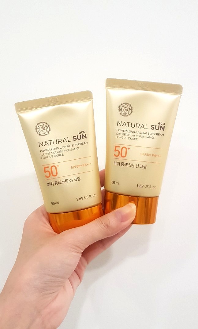 the face shop natural sun power long lasting sun cream