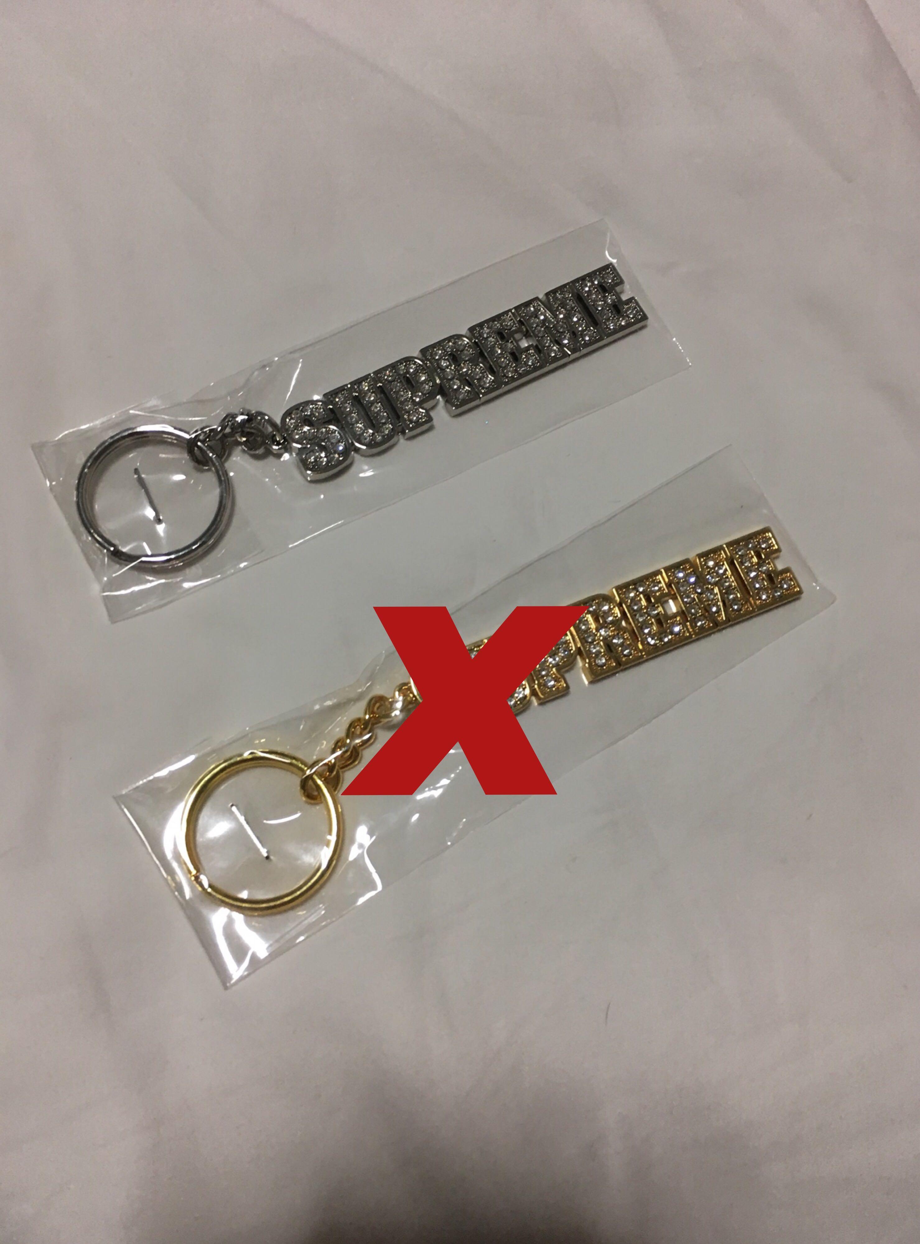 supreme block logo keychain