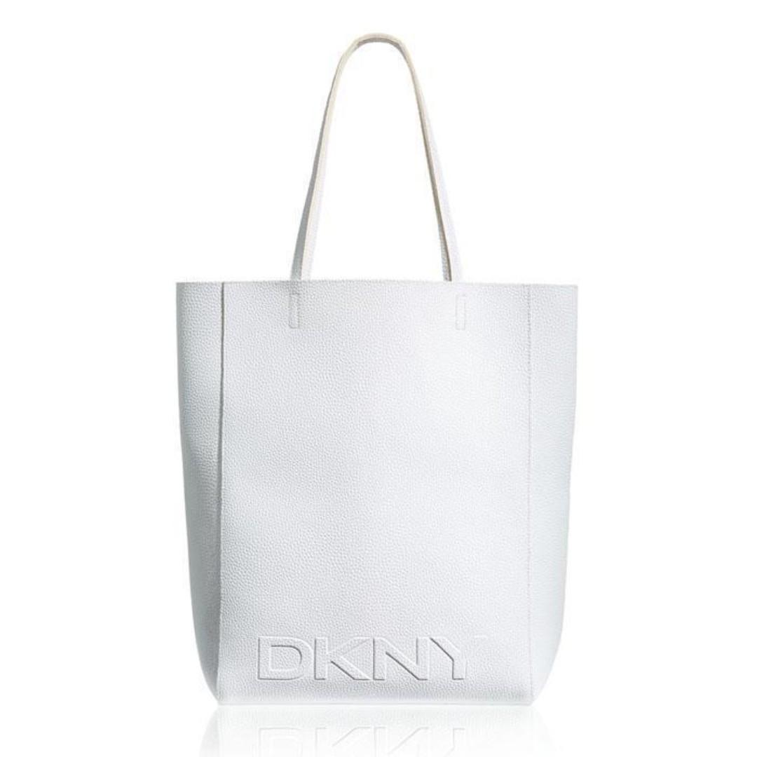 dkny white tote bag