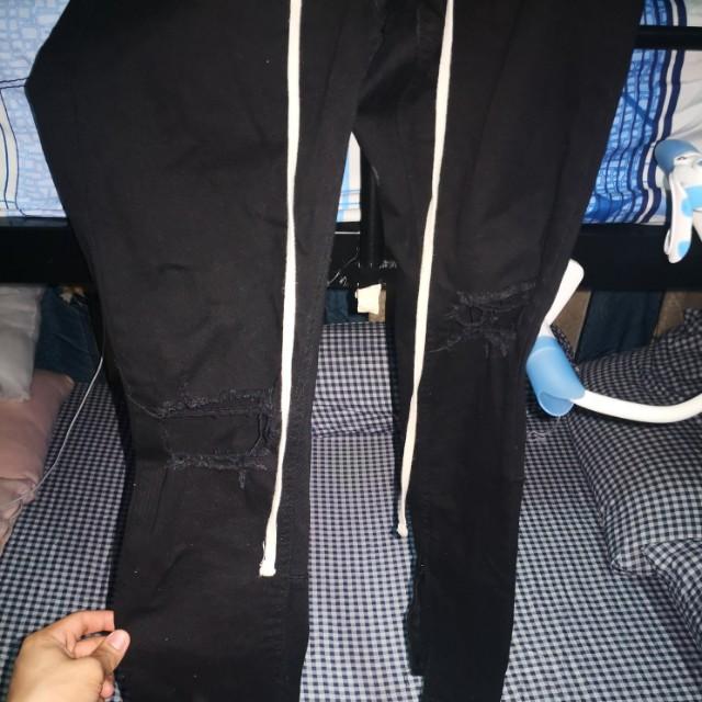 black nate zipper pants