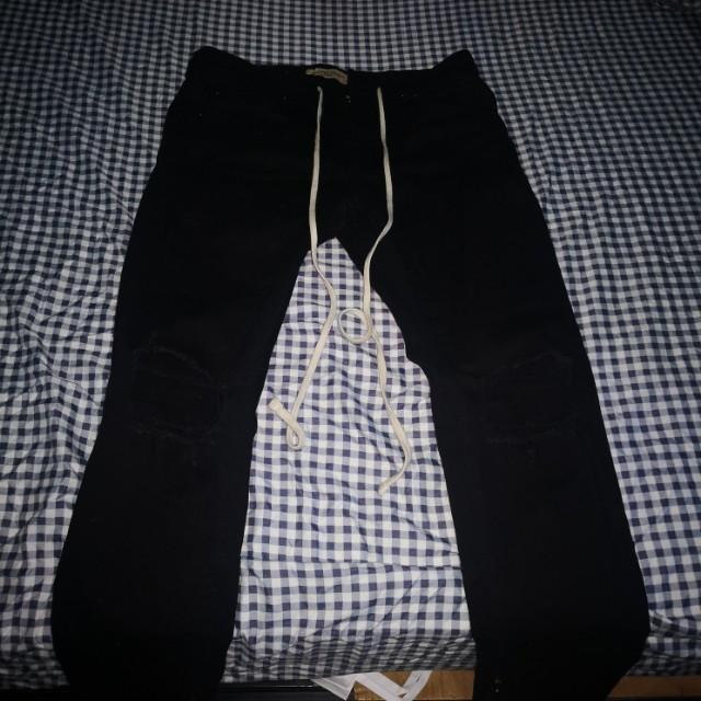 black nate zipper pants
