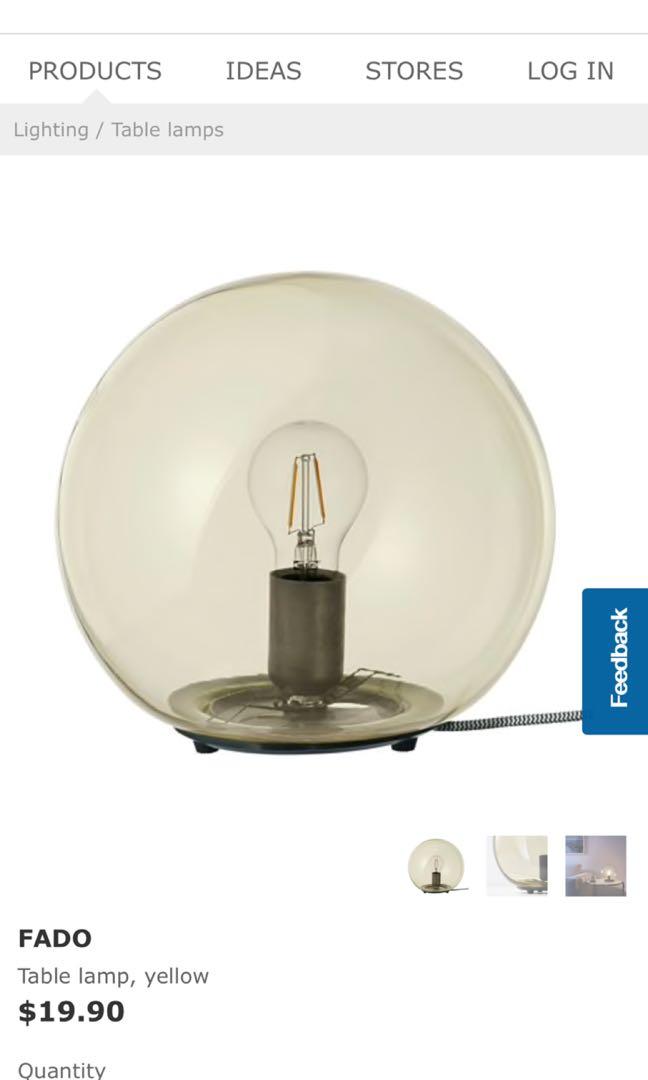 Ikea Fado Table Lamp And Led Bulb, Fado Table Lamp With Led Bulb White10w