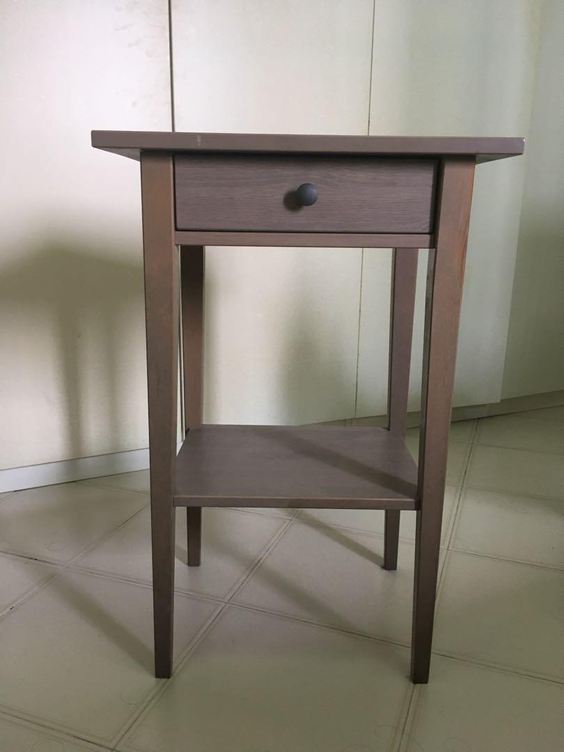Hemnes bedside table grey discount