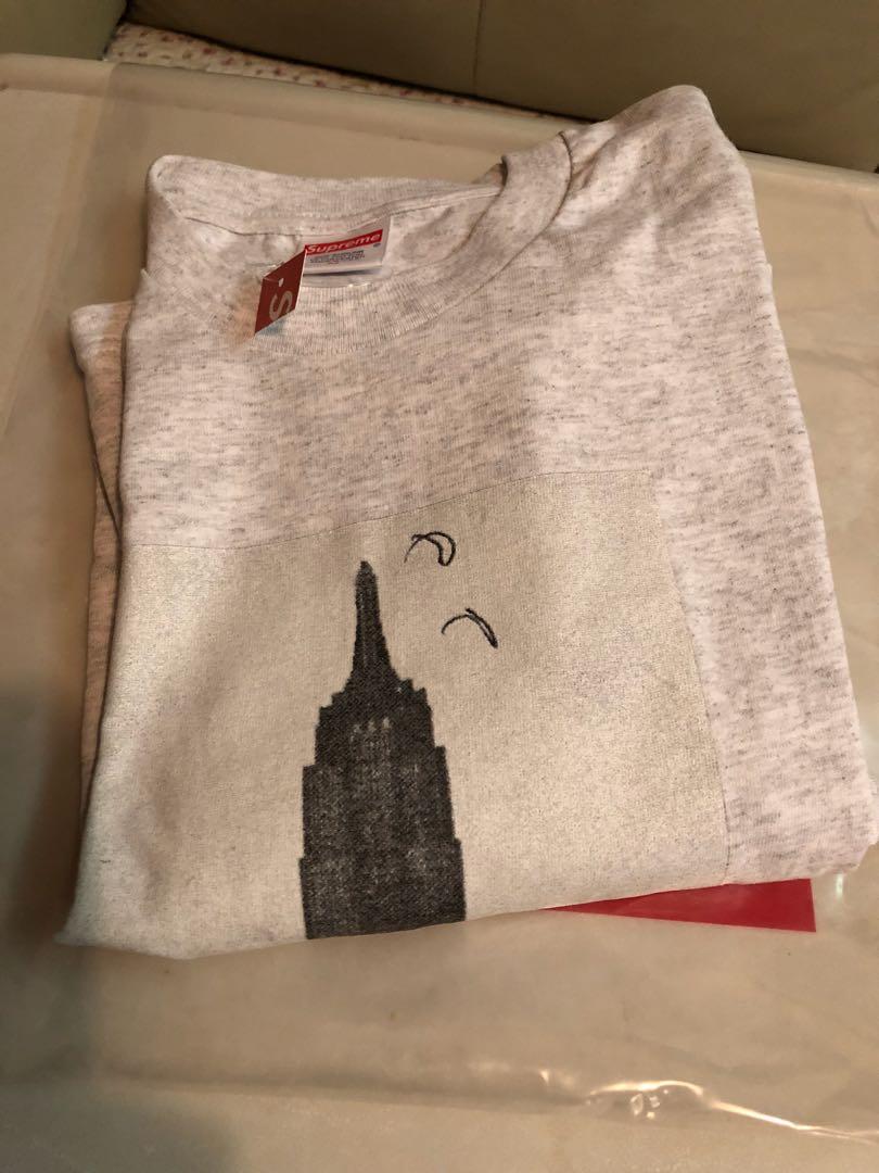 Supreme MK empire state building tee grey size M, 男裝, 外套及戶外