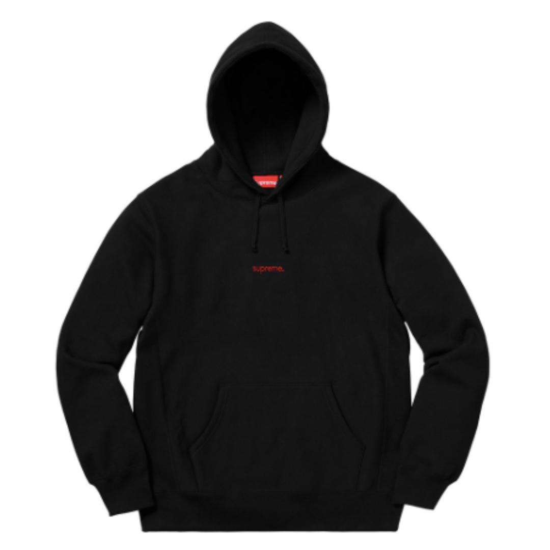 Supreme Trademark Hooded Sweatshirt Black Size S, 男裝, 外套及戶外
