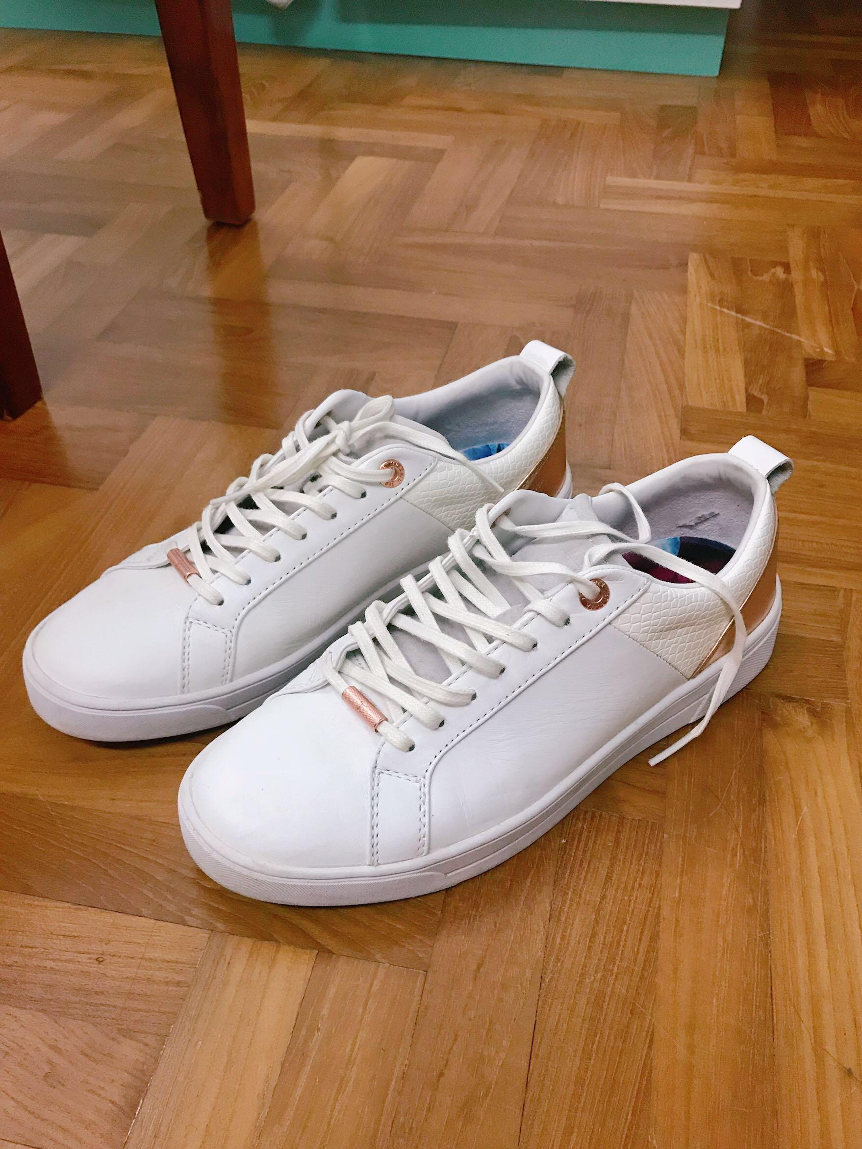 Ted baker trainers on sale white and rose gold